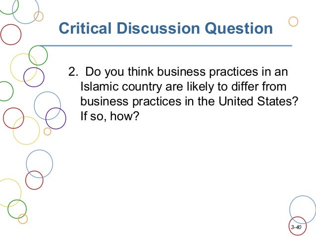business law in the islamic world and its difference from other countries choose two countries that appear to be culturally diverse